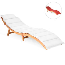 Load image into Gallery viewer, Gymax Outdoor Folding Chaise Eucalyptus Lounge Chair w/ Double-sided Cushion