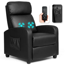 Load image into Gallery viewer, Gymax Massage Recliner Chair Single Sofa PU Leather Padded Seat w/ Footrest