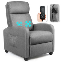 Load image into Gallery viewer, Gymax Massage Recliner Chair Single Sofa PU Leather Padded Seat w/ Footrest