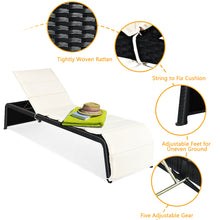 Load image into Gallery viewer, Gymax 2PCS Adjustable Rattan Recliner Chaise Lounge Chair w/ Cushion Outdoor Patio