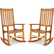 Load image into Gallery viewer, Gymax 2PCS Wood Rocking Chair Porch Rocker High Back Garden Seat Indoor Outdoor