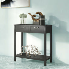 Load image into Gallery viewer, Gymax Accent Console Table Entryway Sofa Foyer Table Storage Shelf W/2 Drawers Black