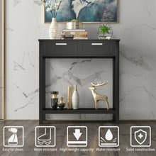 Load image into Gallery viewer, Gymax Accent Console Table Entryway Sofa Foyer Table Storage Shelf W/2 Drawers Black