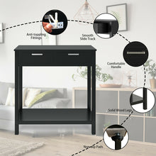 Load image into Gallery viewer, Gymax Accent Console Table Entryway Sofa Foyer Table Storage Shelf W/2 Drawers Black