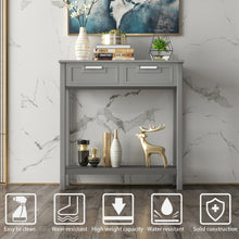 Load image into Gallery viewer, Gymax Accent Console Table Entryway Sofa Foyer Table Storage Shelf W/2 Drawers Gray
