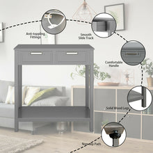Load image into Gallery viewer, Gymax Accent Console Table Entryway Sofa Foyer Table Storage Shelf W/2 Drawers Gray