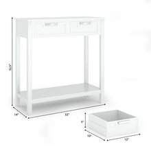 Load image into Gallery viewer, Gymax Accent Console Table Entryway Sofa Foyer Table Storage Shelf W/2 Drawers White