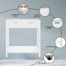 Load image into Gallery viewer, Gymax Accent Console Table Entryway Sofa Foyer Table Storage Shelf W/2 Drawers White