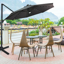 Load image into Gallery viewer, Gymax 10ft Solar LED Cantilever Offset Patio Umbrella 360¡ã Rotation Aluminum