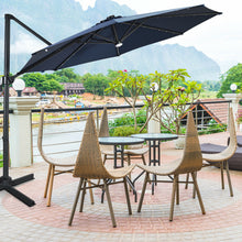 Load image into Gallery viewer, Gymax 10ft Solar LED Cantilever Offset Patio Umbrella 360¡ã Rotation Aluminum