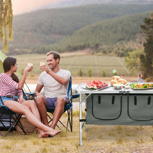 Load image into Gallery viewer, Gymax Folding Camping Table Aluminum Height Adjustable w/ Storage Organizer Grey
