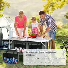 Load image into Gallery viewer, Gymax Folding Camping Table Aluminum Height Adjustable w/ Storage Organizer Grey