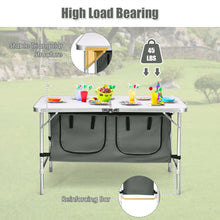 Load image into Gallery viewer, Gymax Folding Camping Table Aluminum Height Adjustable w/ Storage Organizer Grey