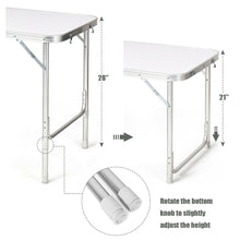 Load image into Gallery viewer, Gymax Folding Camping Table Aluminum Height Adjustable w/ Storage Organizer Grey