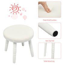 Load image into Gallery viewer, Gymax Kids Vanity Makeup Table & Chair Set Make Up Stool Play Set for Children White