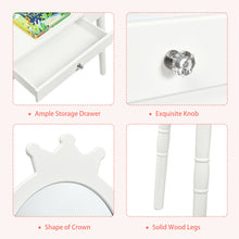 Load image into Gallery viewer, Gymax Kids Vanity Makeup Table & Chair Set Make Up Stool Play Set for Children White