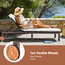 Load image into Gallery viewer, Gymax Patio Adjustable Rattan Recliner Chaise Lounge Chair w/ Cushion Wheels