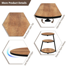 Load image into Gallery viewer, Gymax Round End Table 3-Tier Sofa Side Table Industrial Nightstand Vintage Brown