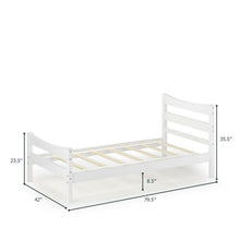 Load image into Gallery viewer, Gymax Twin Size Platform Bed Frame Foundation w/Headboard &Wood Slat Support White