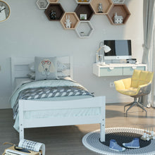 Load image into Gallery viewer, Gymax Twin Size Platform Bed Frame Foundation w/Headboard &Wood Slat Support White