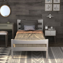 Load image into Gallery viewer, Gymax Twin Size Platform Bed Frame Foundation w/Headboard &Wood Slat Support White