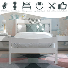 Load image into Gallery viewer, Gymax Twin Size Platform Bed Frame Foundation w/Headboard &Wood Slat Support White
