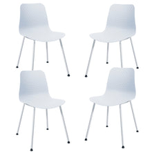 Load image into Gallery viewer, Gymax Set of 4 Dining Chair Modern Mid-Century Plastic Side Chair w/ Metal Legs White
