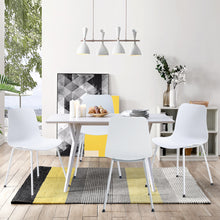 Load image into Gallery viewer, Gymax Set of 4 Dining Chair Modern Mid-Century Plastic Side Chair w/ Metal Legs White