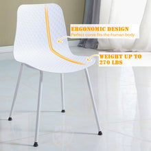 Load image into Gallery viewer, Gymax Set of 4 Dining Chair Modern Mid-Century Plastic Side Chair w/ Metal Legs White