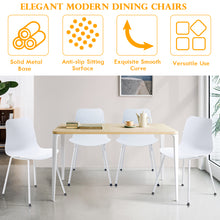 Load image into Gallery viewer, Gymax Set of 4 Dining Chair Modern Mid-Century Plastic Side Chair w/ Metal Legs White