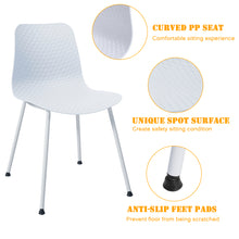 Load image into Gallery viewer, Gymax Set of 4 Dining Chair Modern Mid-Century Plastic Side Chair w/ Metal Legs White