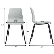 Load image into Gallery viewer, Gymax Set of 4 Dining Chair Modern Mid-Century Plastic Side Chair w/ Metal Legs Sage