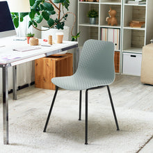 Load image into Gallery viewer, Gymax Set of 4 Dining Chair Modern Mid-Century Plastic Side Chair w/ Metal Legs Sage