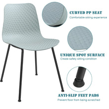 Load image into Gallery viewer, Gymax Set of 4 Dining Chair Modern Mid-Century Plastic Side Chair w/ Metal Legs Sage