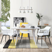 Load image into Gallery viewer, Gymax Set of 4 Dining Chair Modern Hollow Back Plastic Arm Chair w/ Metal Legs White