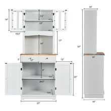 Load image into Gallery viewer, Gymax Buffet Hutch Kitchen Storage Cabinet w/ Microwave Stand Storage Shelves