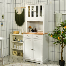 Load image into Gallery viewer, Gymax Buffet Hutch Kitchen Storage Cabinet w/ Microwave Stand Storage Shelves