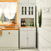 Load image into Gallery viewer, Gymax Buffet Hutch Kitchen Storage Cabinet w/ Microwave Stand Storage Shelves