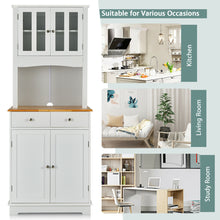 Load image into Gallery viewer, Gymax Buffet Hutch Kitchen Storage Cabinet w/ Microwave Stand Storage Shelves