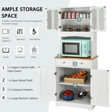 Load image into Gallery viewer, Gymax Buffet Hutch Kitchen Storage Cabinet w/ Microwave Stand Storage Shelves