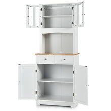 Load image into Gallery viewer, Gymax Buffet Hutch Kitchen Storage Cabinet w/ Microwave Stand Storage Shelves