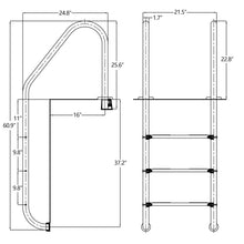 Load image into Gallery viewer, Gymax 3 Step Stainless Steel Swimming Pool Ladder Handrail for In Ground Pool