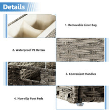 Load image into Gallery viewer, Gymax Hand-woven Laundry Basket Foldable Rattan Laundry Hamper W/Removable Bag Grey