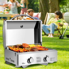 Load image into Gallery viewer, Gymax 2 Burner Portable BBQ Table Top Propane Gas Grill Stainless Steel
