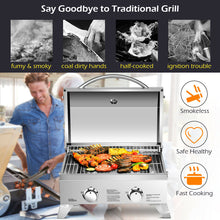 Load image into Gallery viewer, Gymax 2 Burner Portable BBQ Table Top Propane Gas Grill Stainless Steel