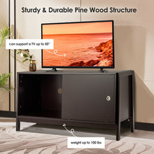 Load image into Gallery viewer, Gymax TV Stand Modern Entertainment Cabinet for TV's up To 50'' with Sliding Doors