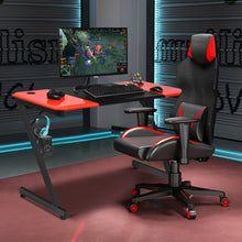 Load image into Gallery viewer, Gymax 47 inch Gaming Desk Z Shape Computer Desk w/ Storage for Cup Headphone Speaker