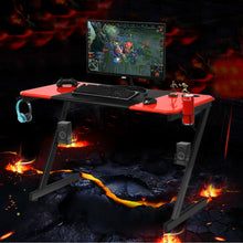 Load image into Gallery viewer, Gymax 47 inch Gaming Desk Z Shape Computer Desk w/ Storage for Cup Headphone Speaker