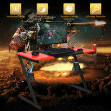 Load image into Gallery viewer, Gymax 47 inch Gaming Desk Z Shape Computer Desk w/ Storage for Cup Headphone Speaker