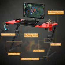 Load image into Gallery viewer, Gymax 47 inch Gaming Desk Z Shape Computer Desk w/ Storage for Cup Headphone Speaker